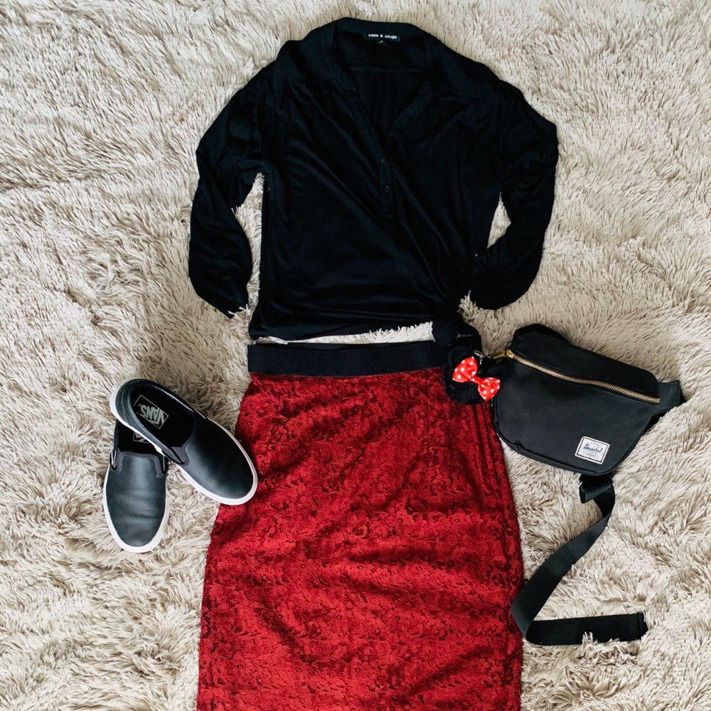 H&M Oxblood red skirt